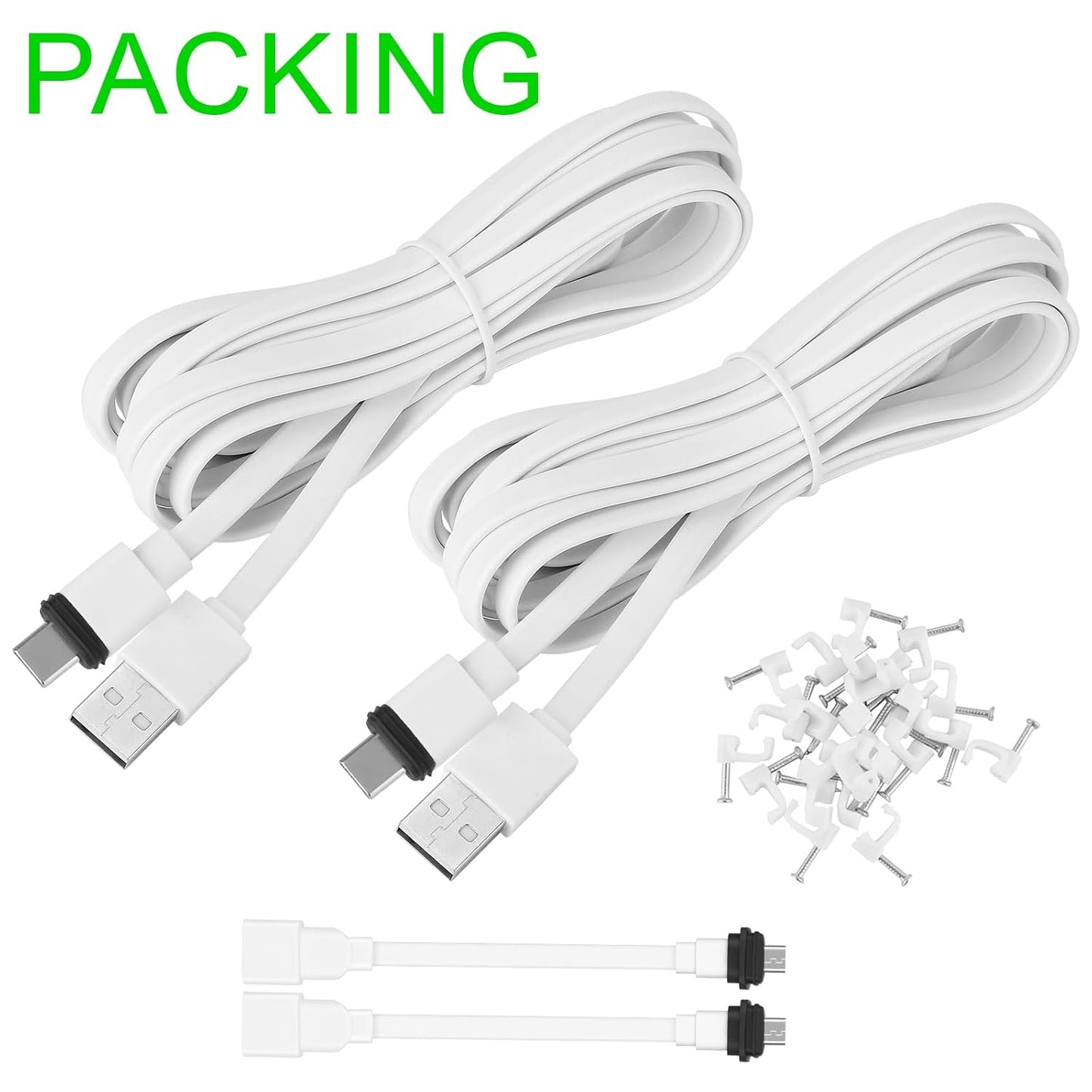 2Pack 25FT Power Cable for Blink Mini2,Blink Mini,Blink Outdoor 4 (4Th Gen)/Blink (3Rd Gen) Xt3/Xt2/Xt,Extension Cable Continuously Charging Your Blink Cam(Plug and Camera Are Not Included)