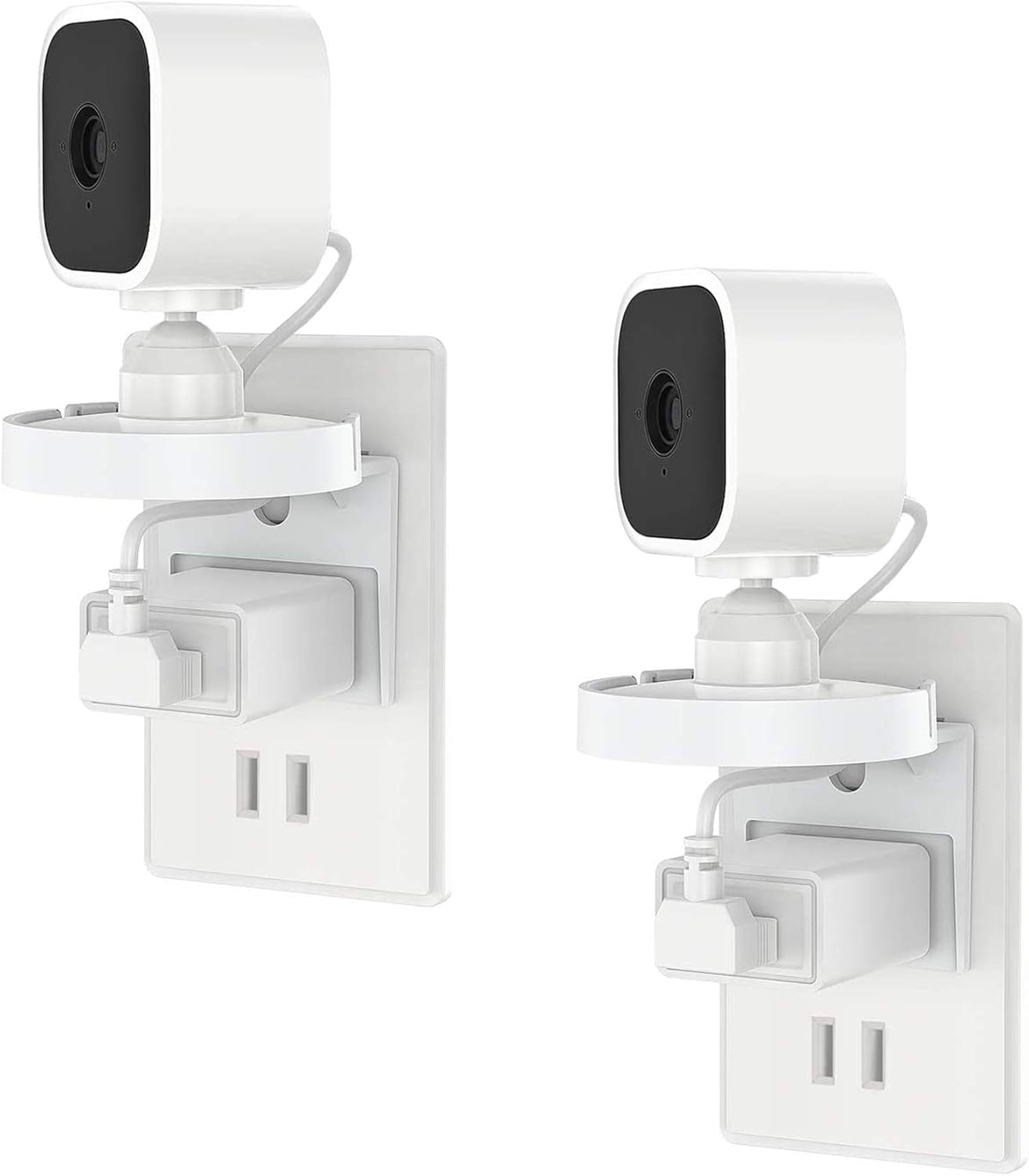 2PACK Blink Mini Outlet Wall Mounts - AC Outlet Wall Plug Mount Stand Holder Bracket for Blink Mini Indoor Camera without Messy Wires or Screws(Blink Mini Is Not Include)