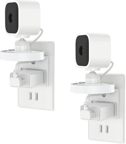 2PACK Blink Mini Outlet Wall Mounts - AC Outlet Wall Plug Mount Stand Holder Bracket for Blink Mini Indoor Camera without Messy Wires or Screws(Blink Mini Is Not Include)