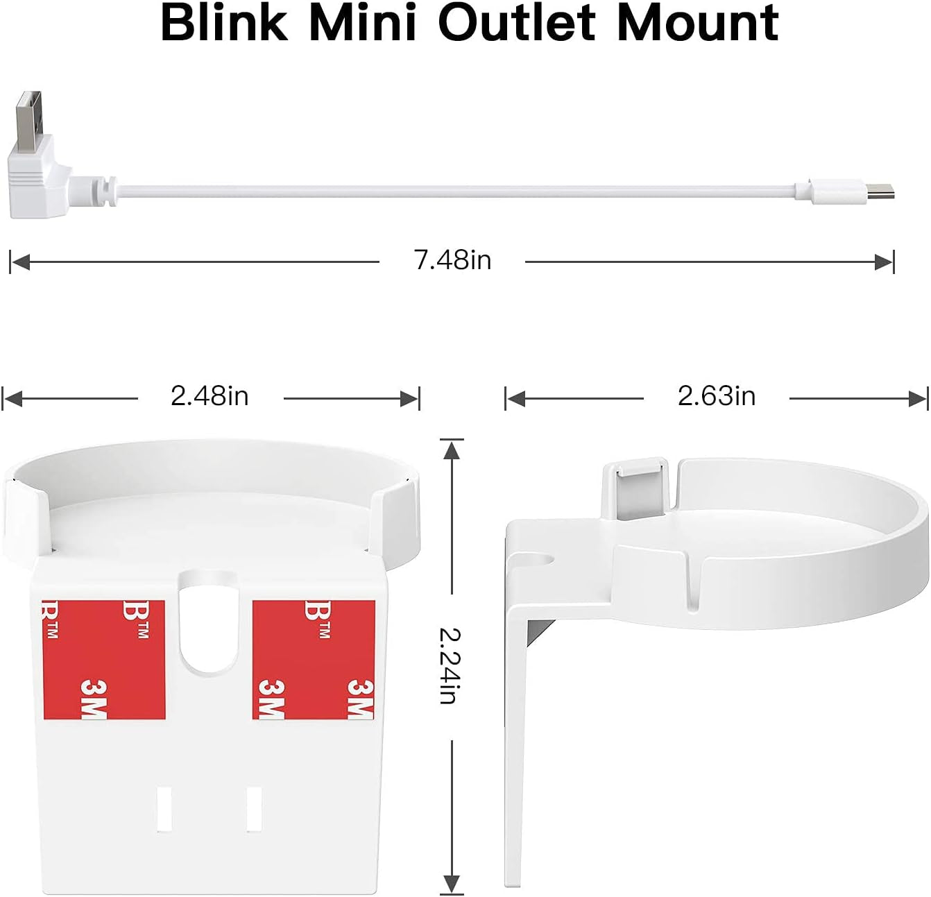 2PACK Blink Mini Outlet Wall Mounts - AC Outlet Wall Plug Mount Stand Holder Bracket for Blink Mini Indoor Camera without Messy Wires or Screws(Blink Mini Is Not Include)