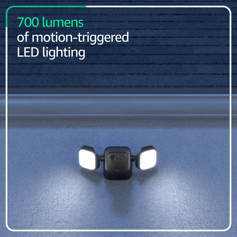 Outdoor 4 Floodlight Camera — Wireless Smart Security Camera, 700 Lumens, Two-Year Battery Life, Enhanced Motion Detection, Sync Module Core Included — 1 Camera System