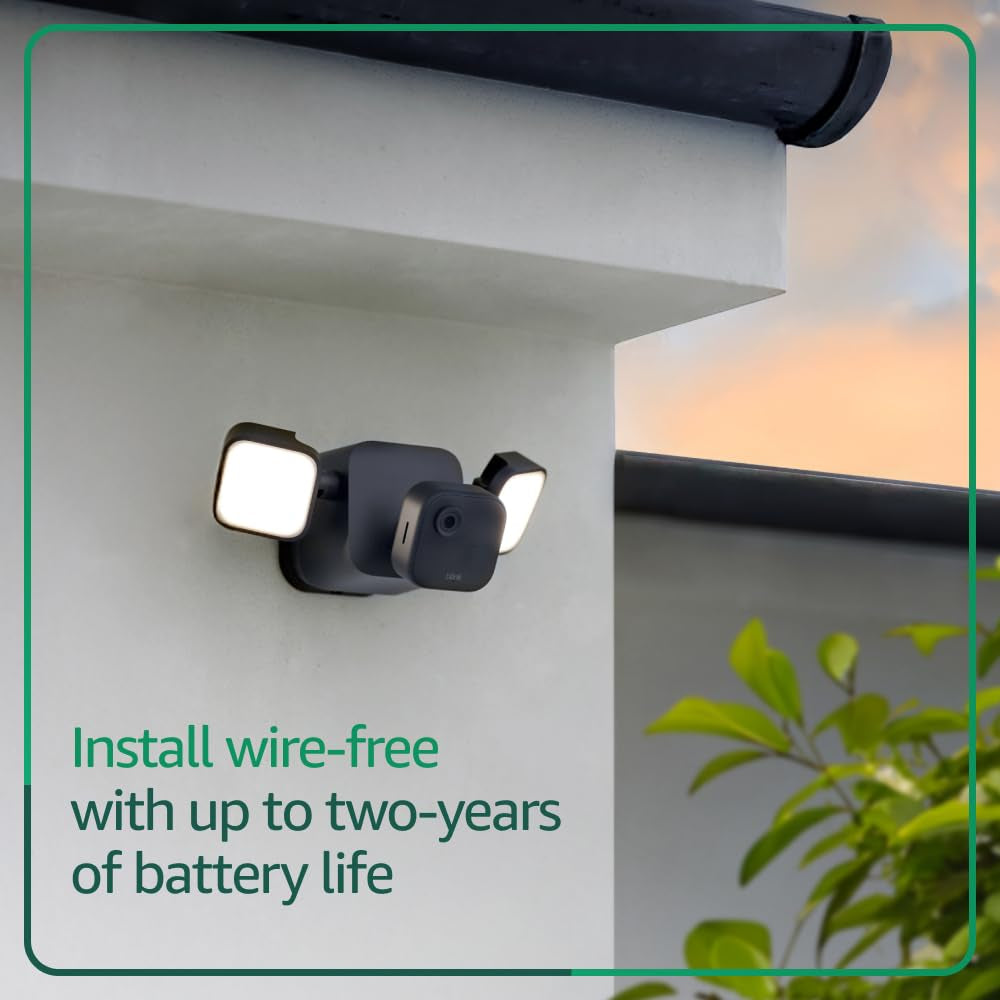 Outdoor 4 Floodlight Camera — Wireless Smart Security Camera, 700 Lumens, Two-Year Battery Life, Enhanced Motion Detection, Sync Module Core Included — 1 Camera System