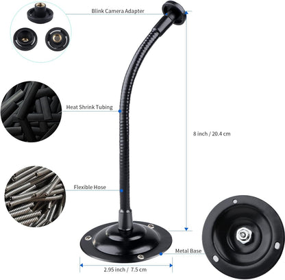 2 Pack Camera Flexible Wall Mount Holder for Blink Outdoor 4 (4Th Gen)/(3Rd Gen) Xt3,Blink Xt&Xt2/Blink Mini/All New Blink Outdoor,Adjustment Flexible 8 Inch Long Gooseneck Arm with Metal Base